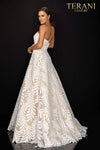 Palm Leaf Embroidered Strapless Prom Ball Gown - 2011P1183