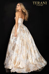 Strapless metallic print long prom ball gown -  2011P1210