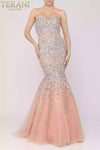 Sleeveless Sweetheart Neck Beaded Detail Mermaid Dress - 2011P1456