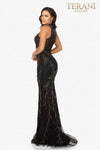 Fully Beaded Fitted Sleeveless Prom Gown with High Slit - 2011P1058