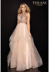 Beaded Bodice Halter Prom Ball Gown - 2011P1217