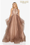 Beaded Bodice Halter Prom Ball Gown - 2011P1217