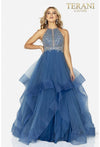 Beaded Bodice Halter Prom Ball Gown - 2011P1217