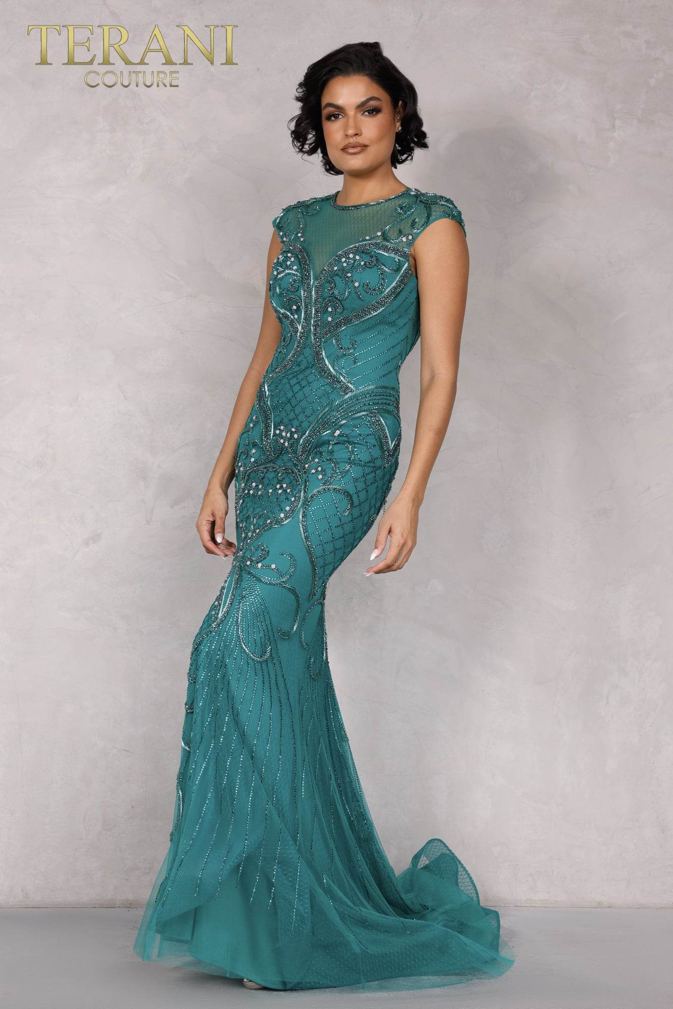 Emerald Long Tulle Pageant Dress - 2012GL2384