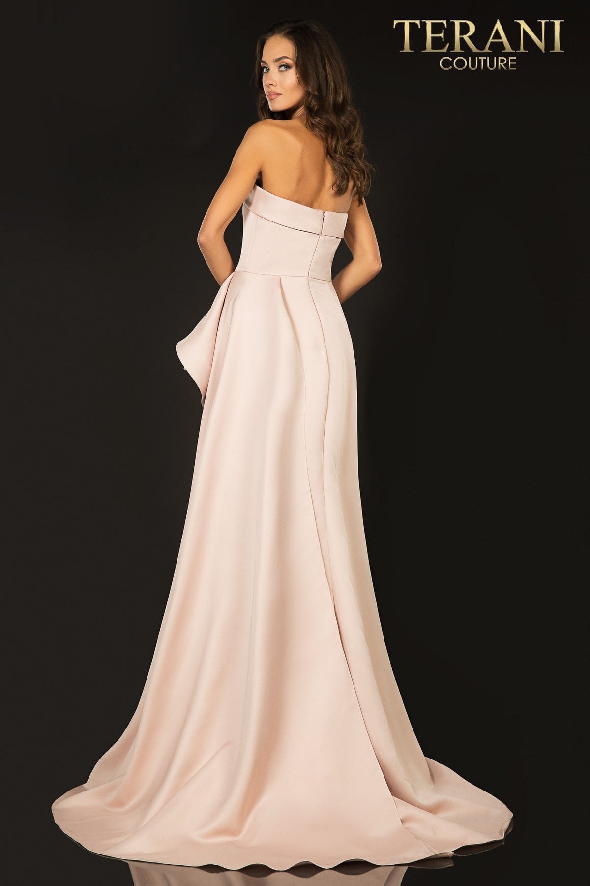 Strapless A-line Gown with a Cascading Peplum - 2012P1288