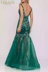 Sequin mermaid evening gown with a sheer bottom  -  2012P1357