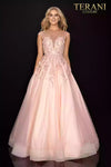 Cap sleeve illusion formal prom ball gown -  2012P1411