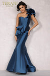 Crimson, Deep Sea Long Mikado Evening Dress - 2021E2809