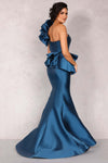 Crimson, Deep Sea Long Mikado Evening Dress - 2021E2809