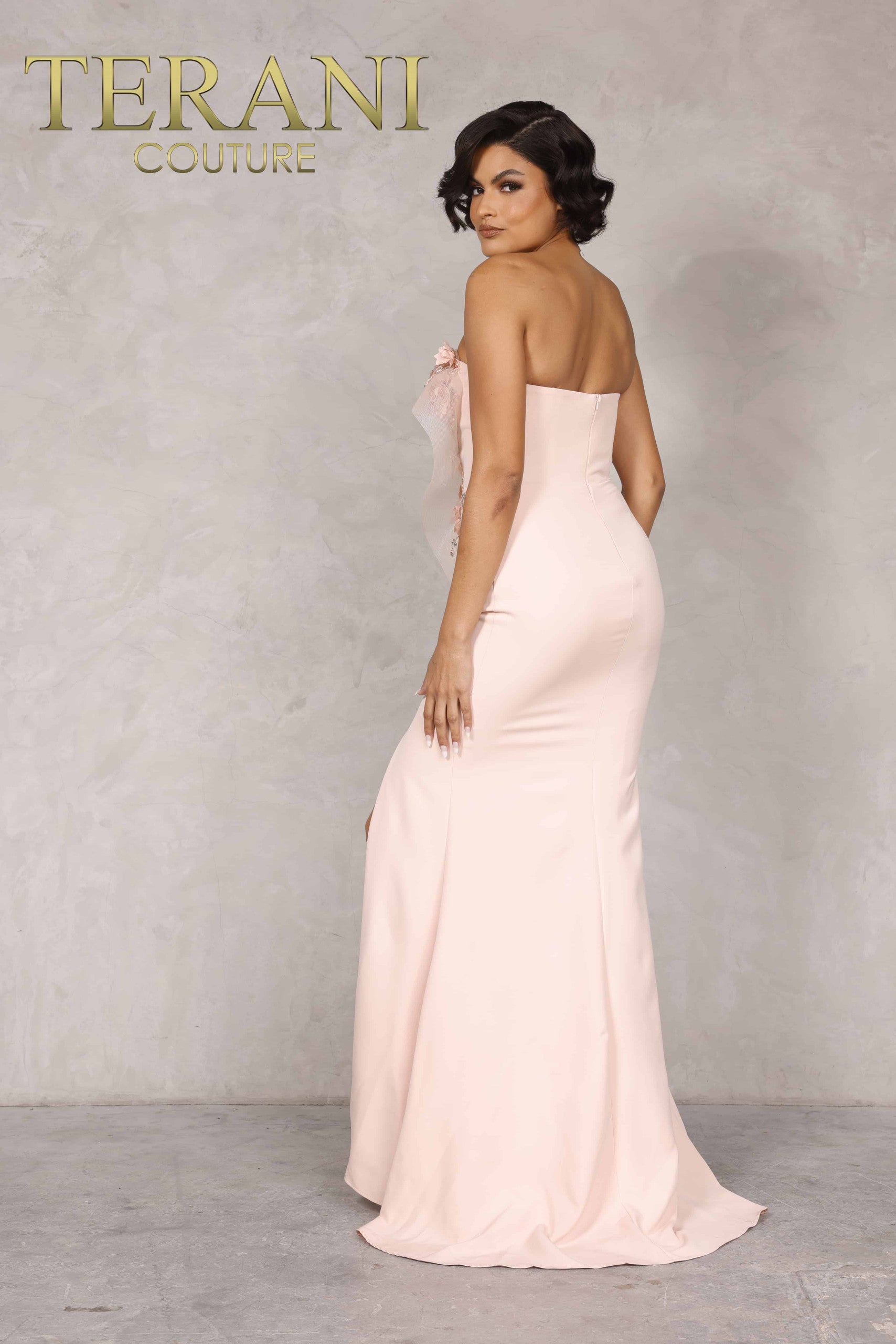Evening Stretch Strapless Horsehair Trim - 2021E2818