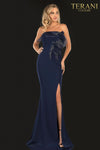 Evening Stretch Strapless Horsehair Trim - 2021E2818 - terani couture