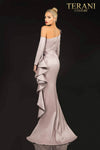 Mauve Long Stretch Mikado Evening Dress - 2021E2831