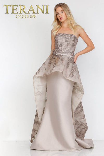 Evening Strapless Gown with Overskirt - 2021E2865