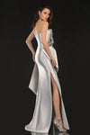 Evening Bow front with Flowers and Beads Detail - 2021E2876
