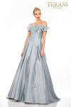 Evening Fit and Flare Off-Shoulder Feather Trim - 2021E3572