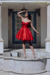 Strapless Sweetheart Neckline Taffeta Mini Prom Dress - 2021H3323