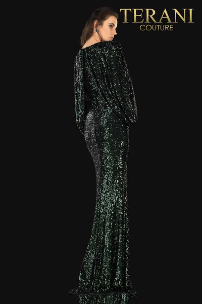 Cape Sleeve Sequin Long Dress - 2021M2962