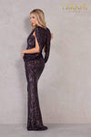 Cape Sleeve Sequin Long Dress - 2021M2962
