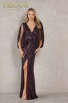 Cape Sleeve Sequin Long Dress - 2021M2962