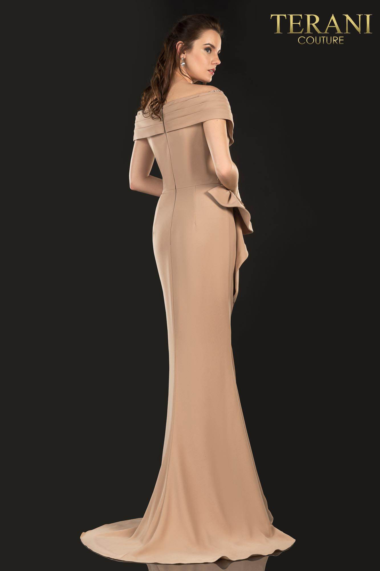Mother Of The Bride Stretch, Off Shoulder With Bead Applique - 2021M2986