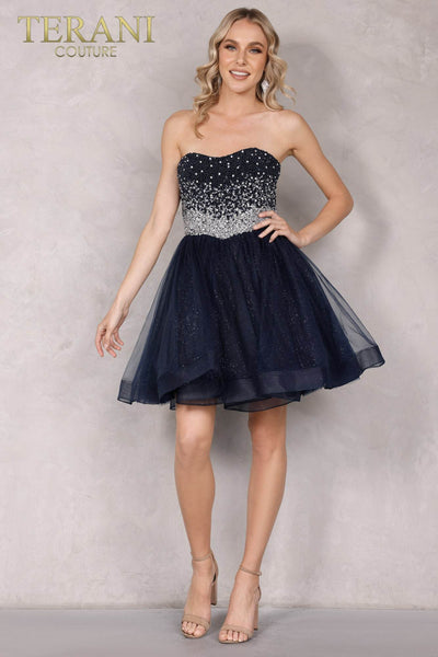 Bateau Neckline Sheer Sleeve Dress - 2027H3393
