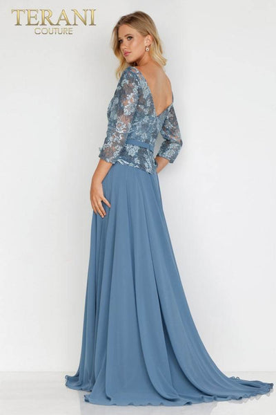 Slate Mother of the BRide Maxi in Sequin Lace - 2027M3086