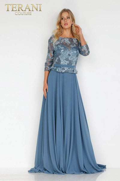 Slate Mother of the BRide Maxi in Sequin Lace - 2027M3086
