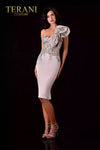 Pewter One Shoulder Cocktail Dress for Women - 2111C4553