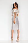 Knee Length Mauve Wine Cocktail Dress - 2111C4560