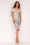Knee Length Mauve Wine Cocktail Dress - 2111C4560