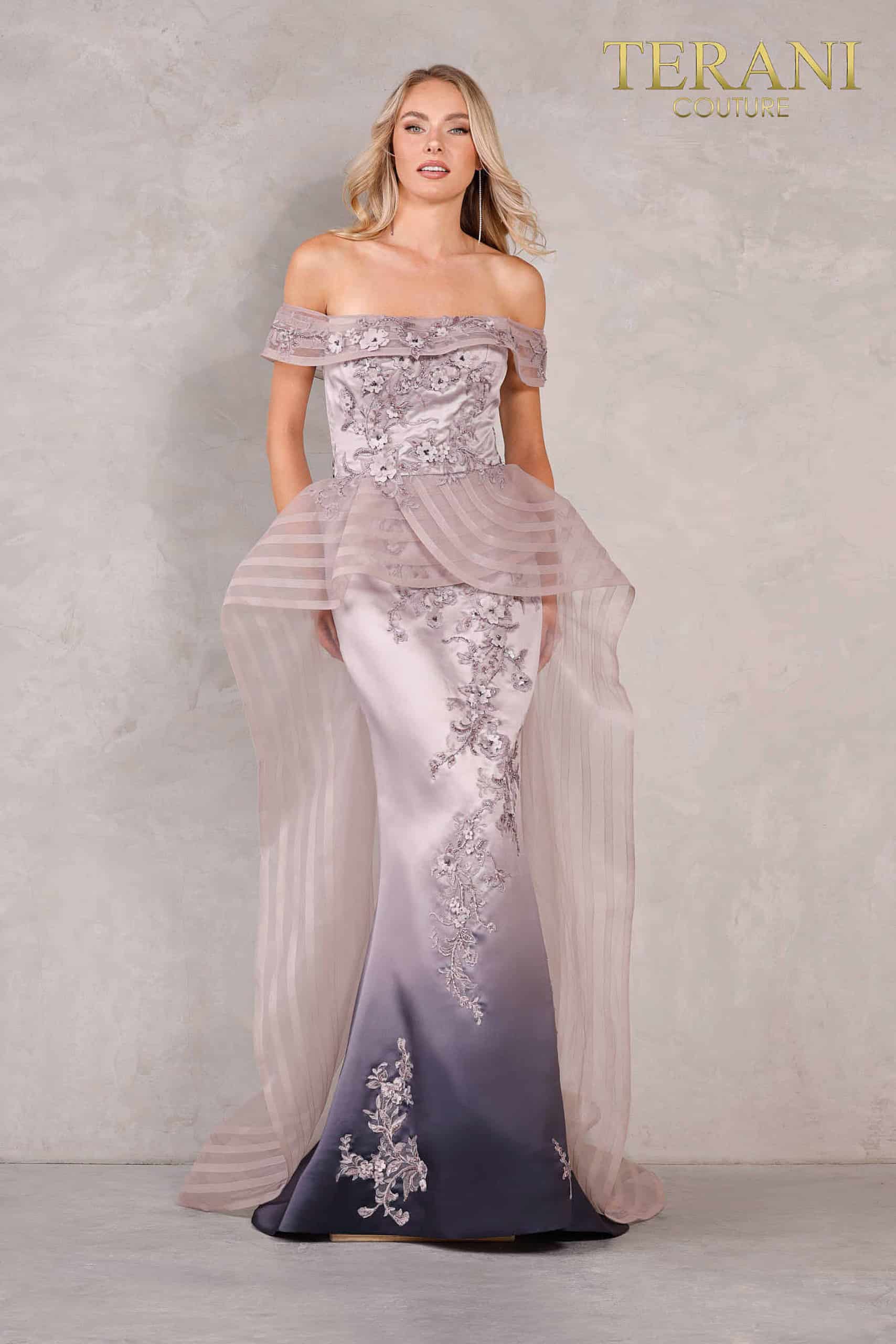 Off-Shoulder Ombre Formal Gown -  2111E4746