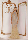 Feather Halter Neck Long Dress -2111GL5026