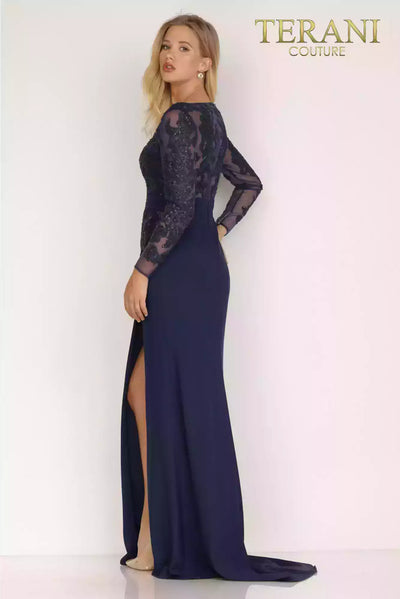 Navy Mother of the Bride Dress with Applique - 2111M5275