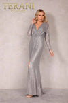 Sequined fabric V neck  Full Sleeves - 2111M5280