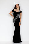 Plus Size Sleek Mother Of The Bride Dress With Asymmetric Embellishments – 2111M5289