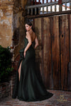 Straight Neckline Draped Bow Gown - 2111P4019
