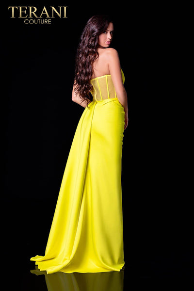 Wrapped Bodice with a High Slit Dress - 2111P4020