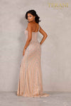 Blush Silver One Shoulder Sleevless Prom Gown - 2111P4049