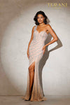 Blush Silver One Shoulder Sleevless Prom Gown - 2111P4049