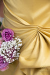 Straight Neckline Draped Bow Gown - 2111P4019