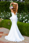 Straight Neckline Draped Bow Gown - 2111P4019