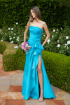 Straight Neckline Draped Bow Gown - 2111P4019