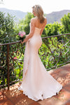 Straight Neckline Draped Bow Gown - 2111P4019