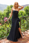 Straight Neckline Draped Bow Gown - 2111P4019