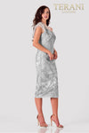 One Shoulder Silver Cocktail Dress - 2111C4557