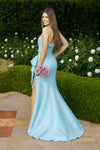Straight Neckline Draped Bow Gown - 2111P4019