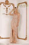 Blush One Shoulder Long Dress With Feather - 2112GL5193