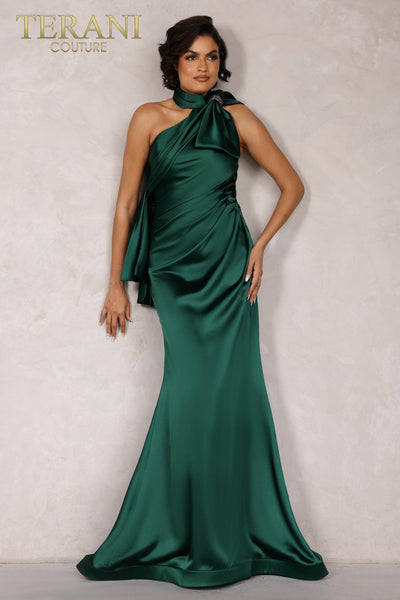Emerald, Orange Long Charmeuse Prom Dress - 2112P4313