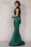 Emerald, Orange Long Charmeuse Prom Dress - 2112P4313
