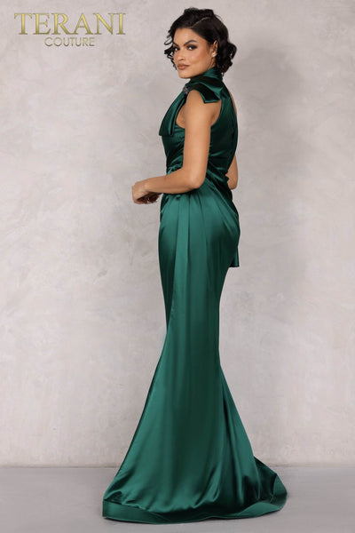 Emerald, Orange Long Charmeuse Prom Dress - 2112P4313